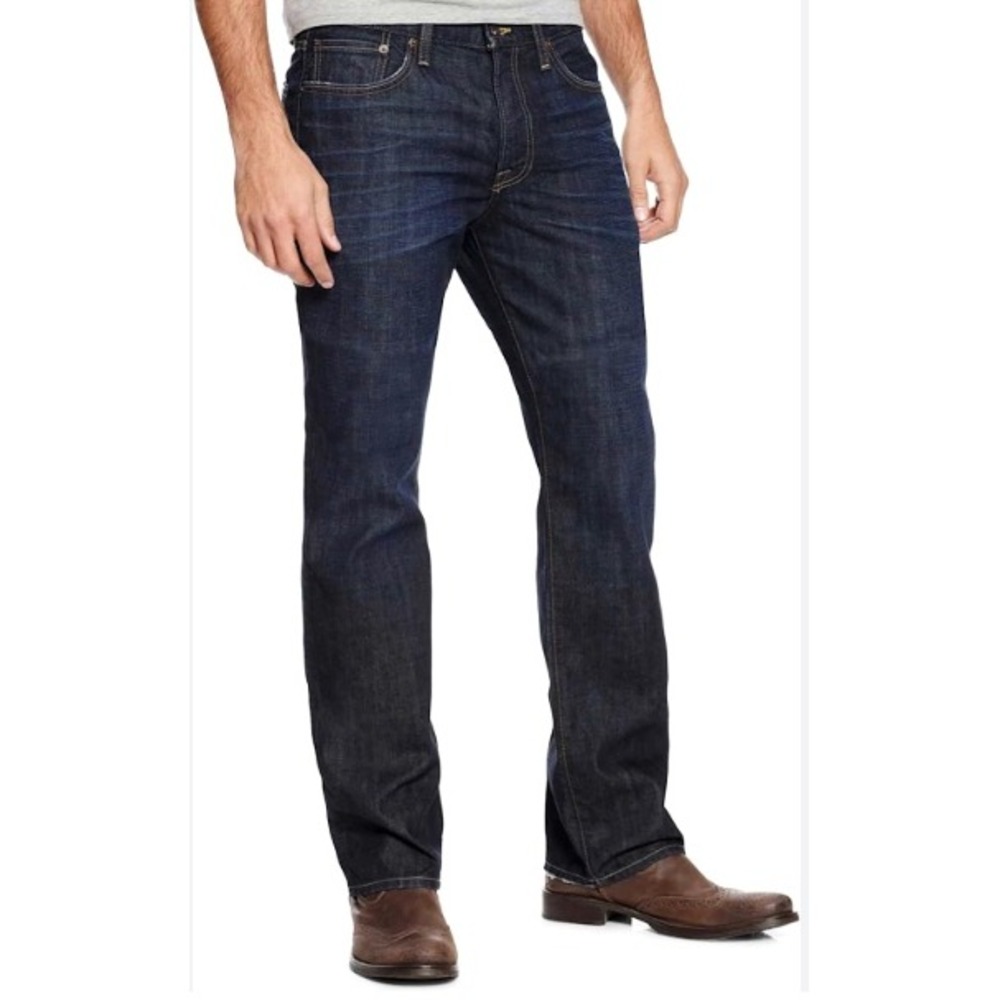 Lucky Brand 181 Relaxed Straight Jeans Mens Dark Wash Denim Western 30 Waist 32L
